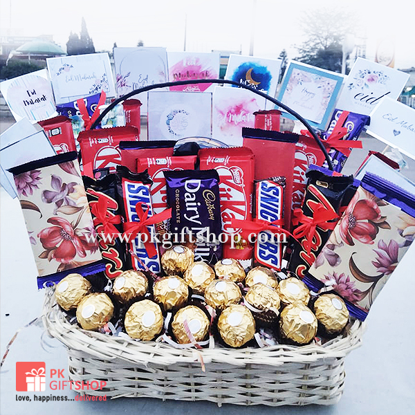 Send EXCLUSIVE CHOCOLATE LOVER GIFT BASKET to Pakistan Online Gifts delivery in Pakistan