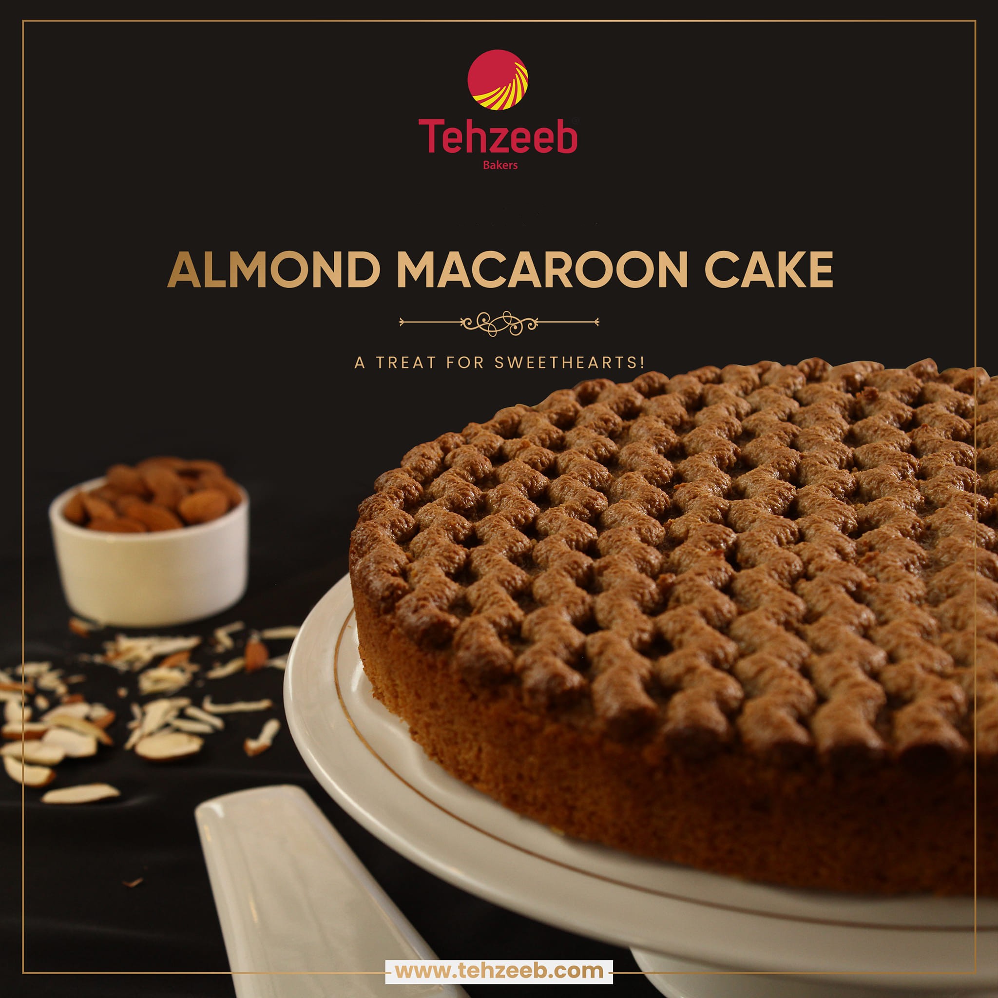 Send ALMOND MACAROON CAKE BY TEHZEEB BAKERS to Pakistan Online Gifts