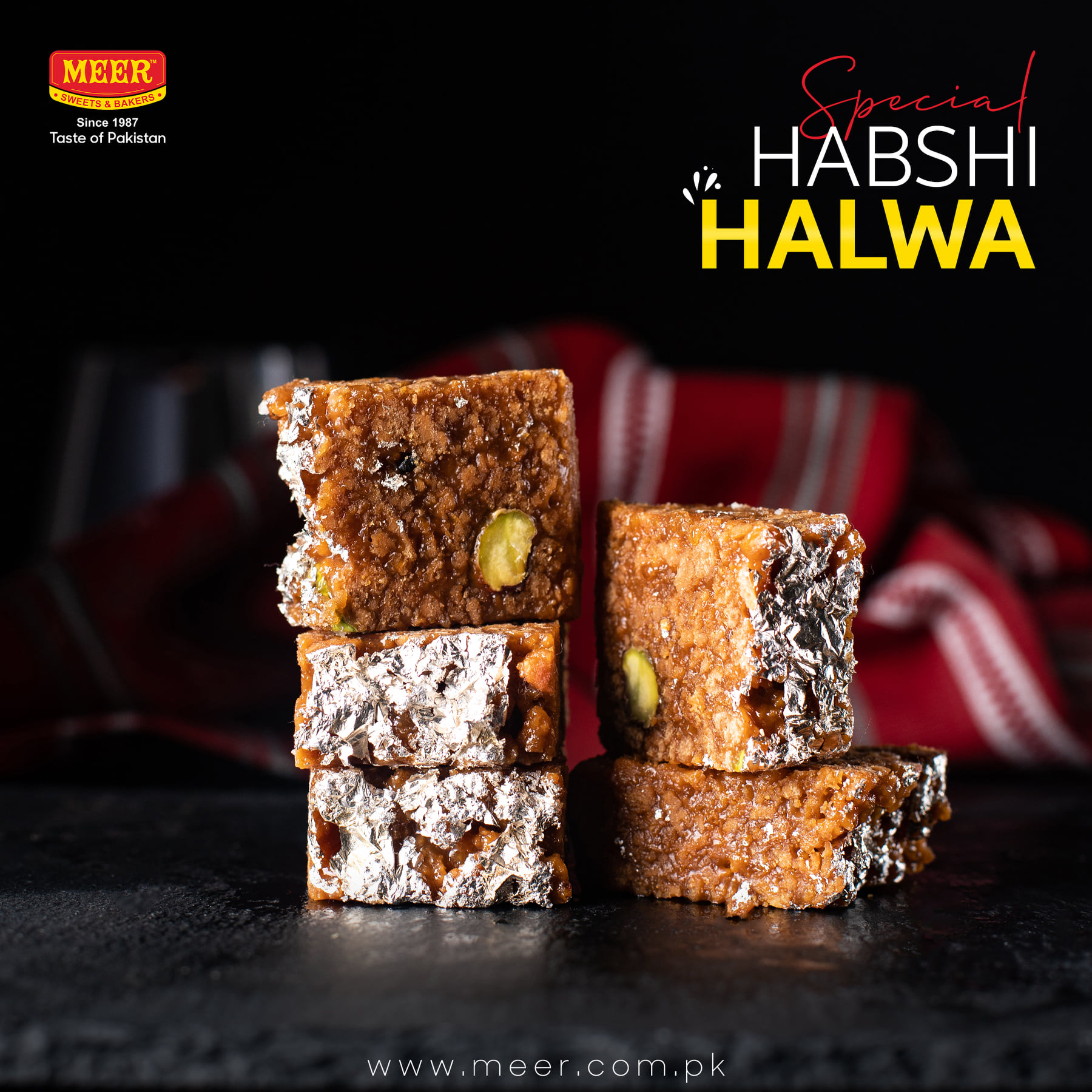 Send 1 KG HABSHI HALWA FROM MEER SWEETS & BAKERS to Pakistan Online
