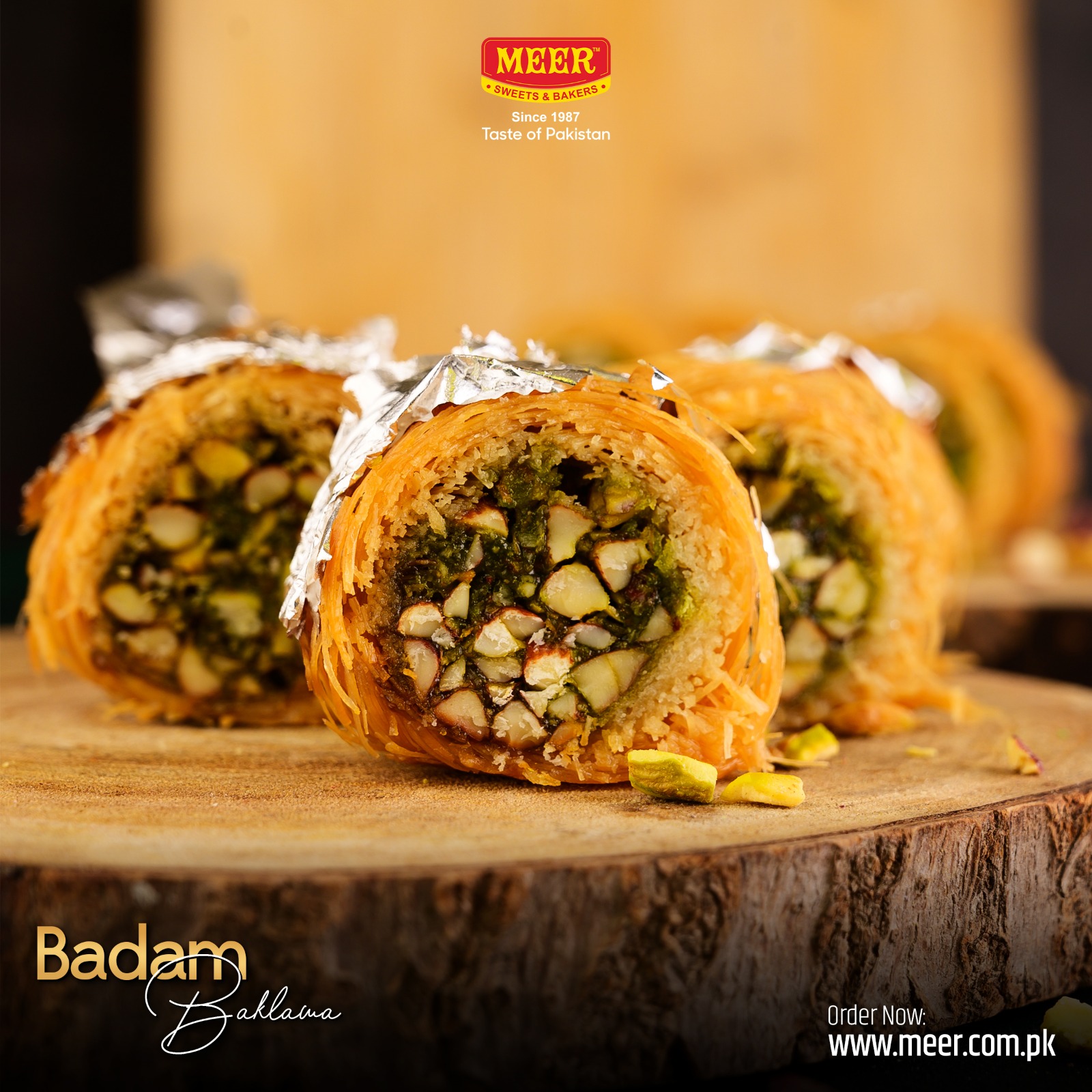 Send 1 KG BADAM BAKLAWA FROM MEER SWEETS & BAKERS to Pakistan Online
