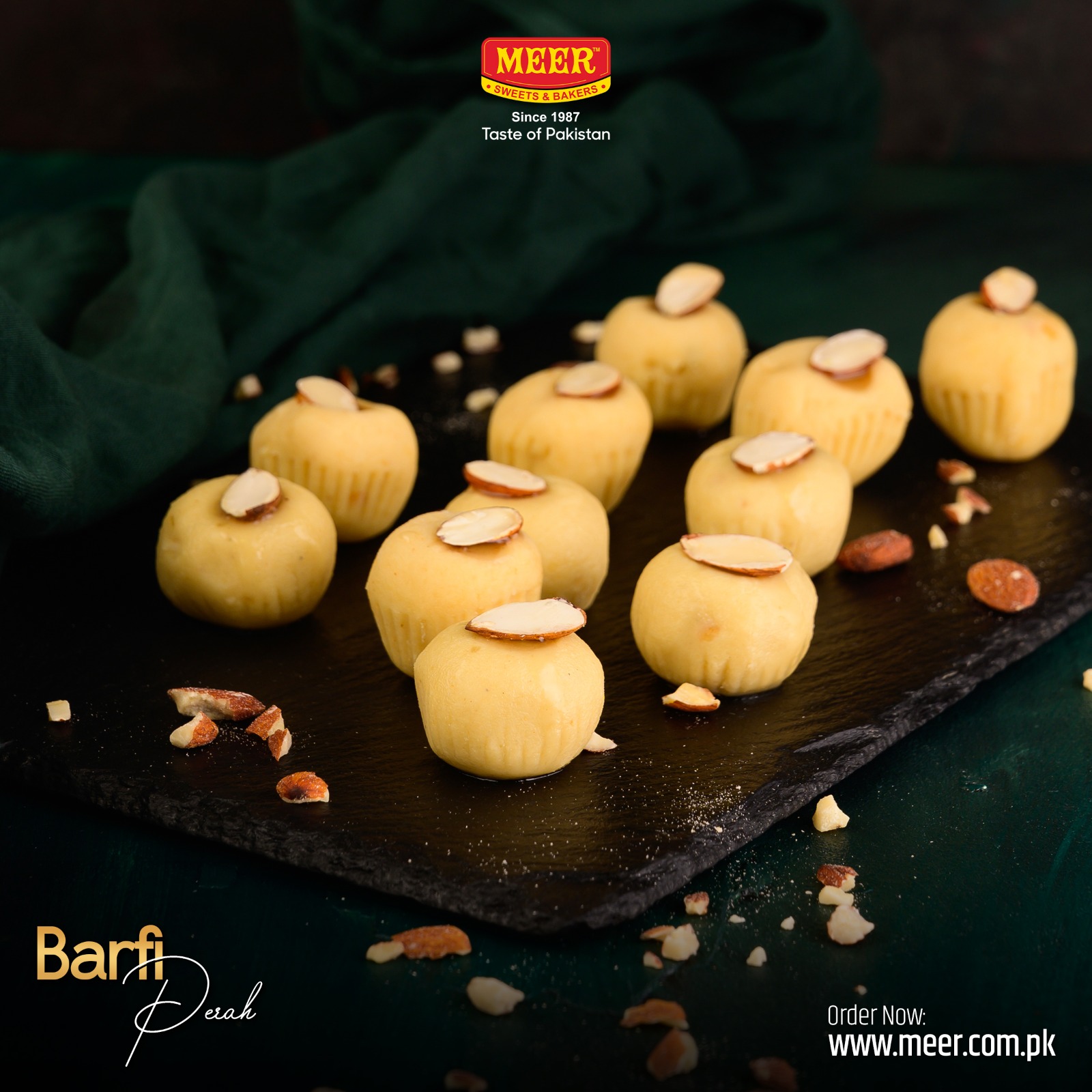 Send 1 KG BARFI PERAH FROM MEER SWEETS & BAKERS to Pakistan Online