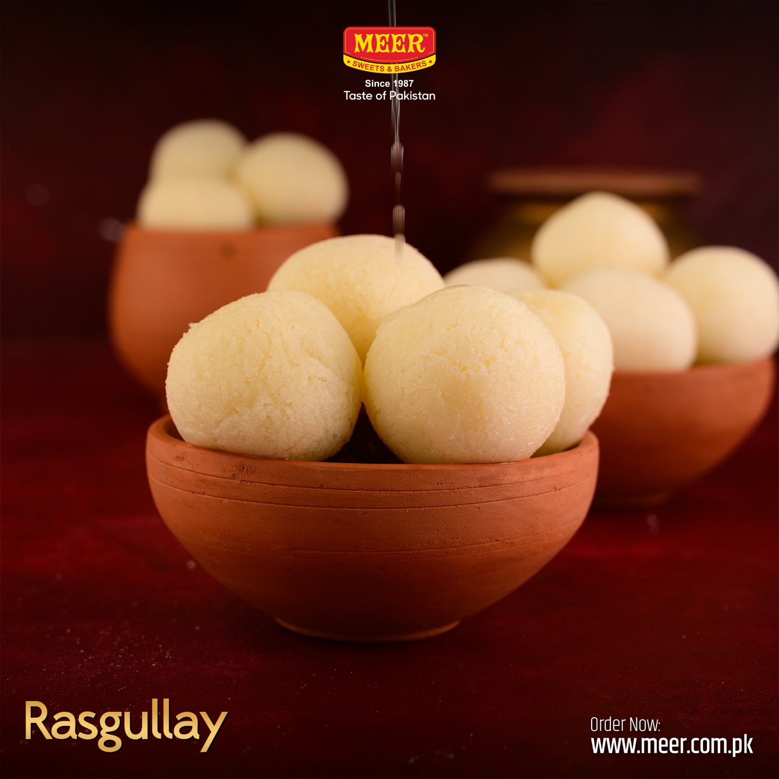 Send 1 KG RASGULLAY FROM MEER SWEETS & BAKERS to Pakistan Online