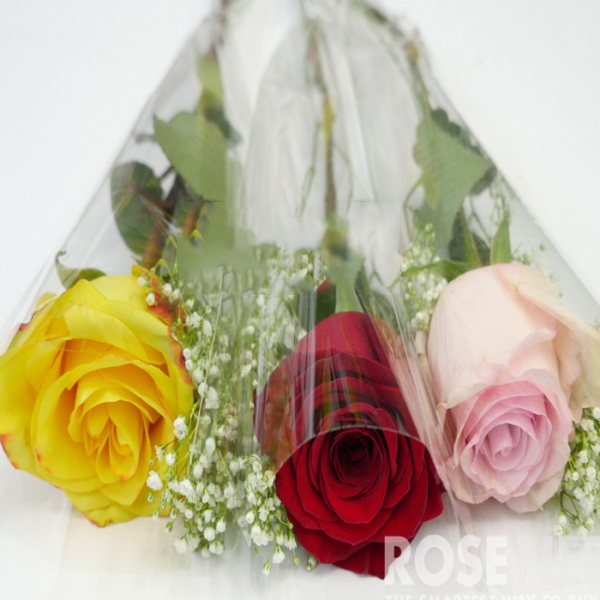 YELLOW, RED, PINK IMPORTED ROSES
