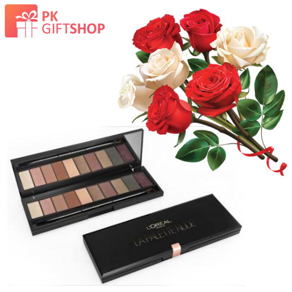 BRANDED EYE SHADOW WITH BEAUTIFUL ROSES BOUQUET