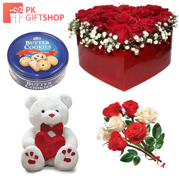 COOKIES WITH ROSE AFFECTIONS, ROSES AND TEDDY
