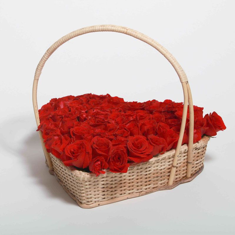 HEART BASKET FILLED WITH FLOWERS