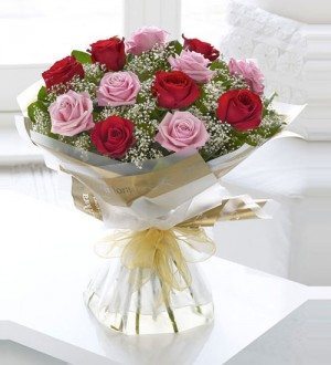 HEAVENLY RED AND PINK ROSE