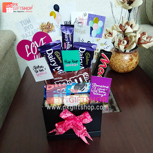 BEAUTIFUL DECORATED CHOCOLATE BOX WITH TAG CARDS