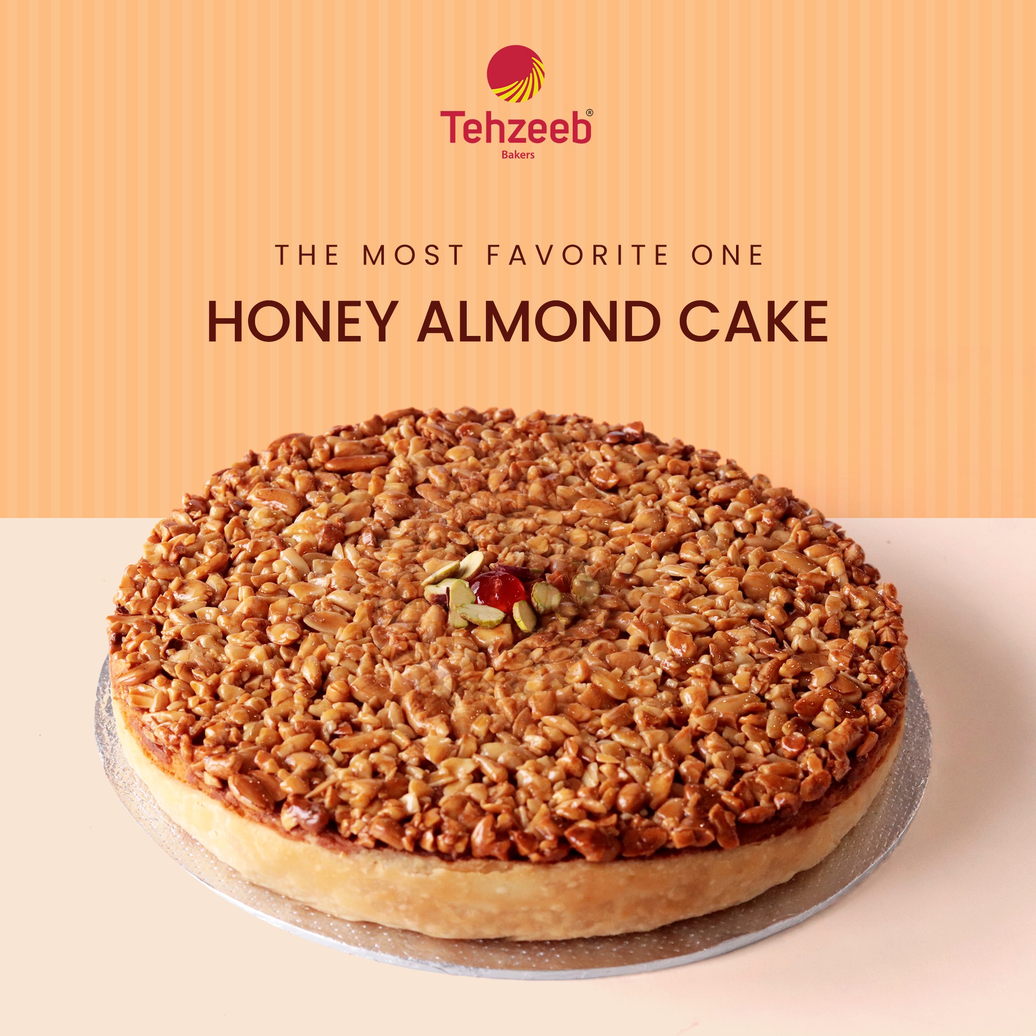 HONEY ALMOND CAKE BY TEHZEEB BAKERS