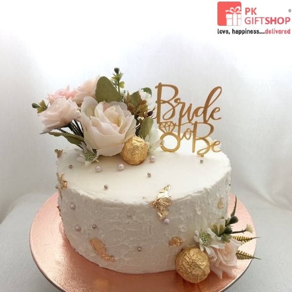 BRIDE TO BE FLOWERS CAKE