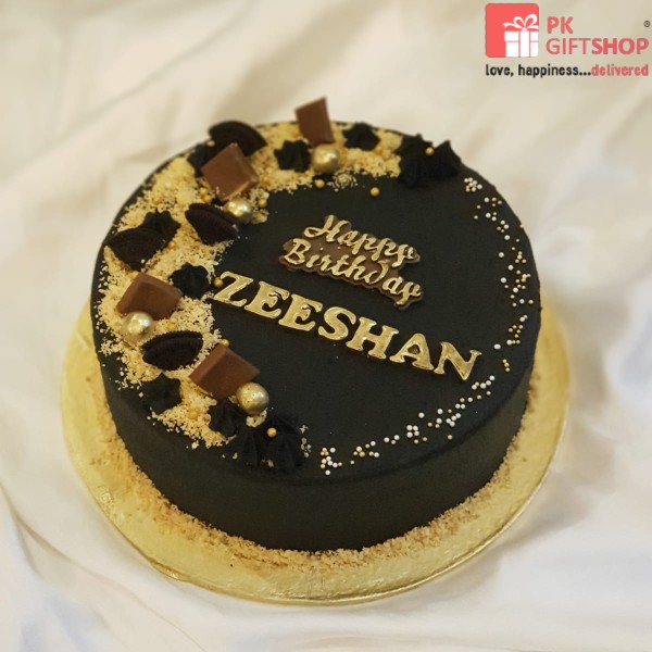 BLACK AND GOLDEN CHOCOLATE CAKE