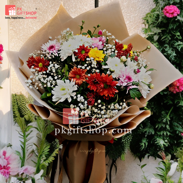 MIX COLOR CRYSANTHYMUM BOUQUET