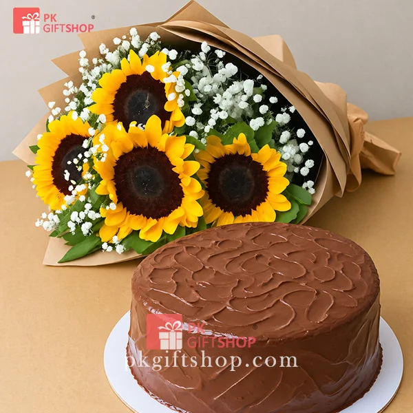 SUNFLOWER BOUQUET & CAKE